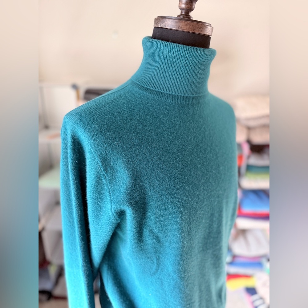 Shephe Cashmere Turtleneck, L, Teal Green.